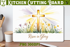 Christian Easter Kitchen Cutting Board | Risen in Glory Product Image 1
