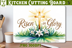 Christian Easter Kitchen Cutting Board | Risen in Glory Product Image 1