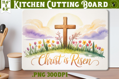 Christian Easter Kitchen Cutting Board | Christ is Risen Product Image 1