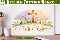 Christian Easter Kitchen Cutting Board | Christ is Risen Product Image 1
