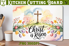 Christian Easter Kitchen Cutting Board | Christ is Risen Product Image 1