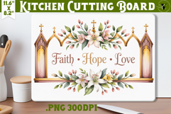 Christian Easter Kitchen Cutting Board | Faith, Hope, Love Product Image 1