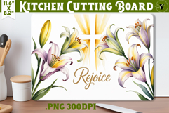 Christian Easter Kitchen Cutting Board | Rejoice design Product Image 1