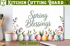 Coquette Easter Kitchen Cutting Board | Spring Blessings PNG Product Image 1