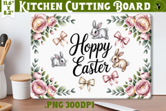 Coquette Easter Kitchen Cutting Board | Hoppy Easter PNG Product Image 1