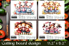 Easter Cutting Board PNG farm Animals Kitchen Design Product Image 1