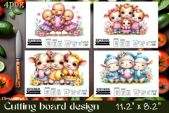 Easter Cutting Board PNG farm Animals Kitchen Design Product Image 1