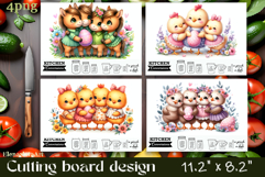 Easter Cutting Board PNG farm Animals Kitchen Design Product Image 1