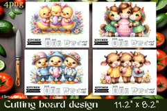 Easter Cutting Board PNG farm Animals Kitchen Design Product Image 1