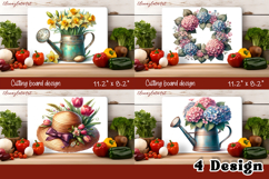 Watercolor flowers tulips Cutting Board, Easter design Product Image 1