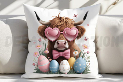 Easter Day Highland Cow Sublimation PNG Product Image 4