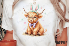 Easter Day Highland Cow PNG Product Image 3