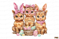 Easter Day Highland Cow PNG - Easter Day Highland Cow Product Image 1