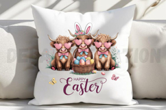 Easter Day Highland Cow Sublimation PNG Product Image 3