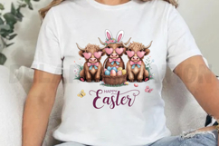 Easter Day Highland Cow Sublimation PNG Product Image 2