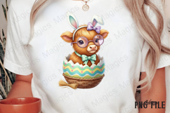 Easter Day Highland Egg Cow PNG Product Image 3