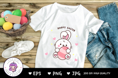 Easter Bunny clipart rabbit big easter egg kawaii animals Product Image 2