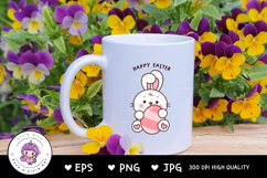 Easter Bunny clipart rabbit big easter egg kawaii animals Product Image 4