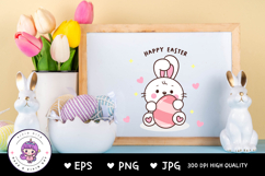 Easter Bunny clipart rabbit big easter egg kawaii animals Product Image 5
