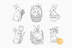 Easter SVG Bundle | Easter Bunny Line Art Clipart Product Image 2