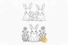 Easter SVG Bundle | Easter Bunny Line Art Clipart Product Image 6