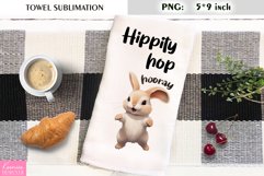 Easter Jumping Bunny|Rabbit Kitchen Towel Sublimation Product Image 1