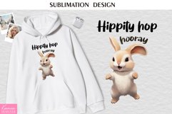 Hippity Hop Hooray|Easter Watercolor T Shirt Design Product Image 1
