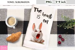 Easter Bunny|The Hunt Is On| Kitchen Towel Design Product Image 1
