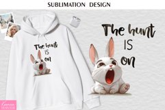 The Hunt is on|Easter Watercolor T Shirt Design Product Image 1