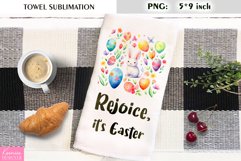 Watercolor Easter Rabbit and Eggs|Easter Quotes|Towel Design Product Image 1