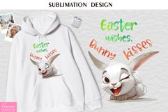 Easter Wishes, Bunny Kisses|Easter Watercolor T Shirt Design Product Image 1