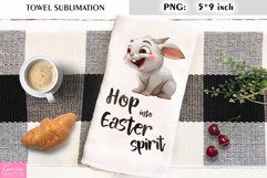 Funny Easter Quotes|Smiling Bunny Towel Sublimation Product Image 1