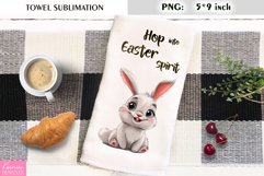 Funny Easter Bunny|Watercolor Kitchen Towel Sublimation Product Image 1