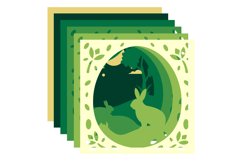 Rabbit in the forest 3D Layered paper cut Product Image 2