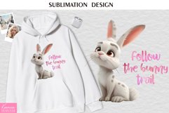 Follow the Bunny Trail|Easter Watercolor T Shirt Design Product Image 1