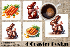 Ester food Coaster Design, sweet dessert PNG Product Image 1