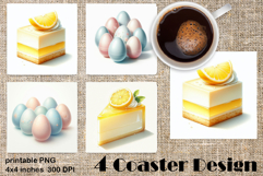 Ester food Coaster Design, sweet dessert PNG Product Image 1