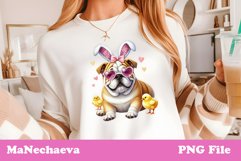 Easter Bulldog Sublimation | Cute Dog Clipart PNG Product Image 2