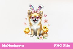 Easter Chihuahua Sublimation | Cute Dog Clipart PNG Product Image 1
