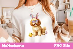 Easter Cavapoo Sublimation | Cute Dog Clipart PNG Product Image 2