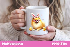 Easter Pomeranian Sublimation | Cute Dog Clipart PNG Product Image 3