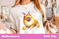 Easter Pomeranian Sublimation | Cute Dog Clipart PNG Product Image 2
