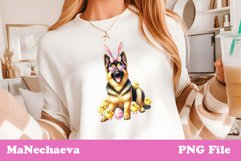 Easter German Shepherd Sublimation | Cute Dog Clipart PNG Product Image 2
