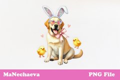 Easter Labrador Sublimation | Cute Dog Clipart PNG Product Image 1