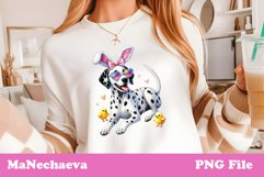 Easter Dalmatian Sublimation | Cute Dog Clipart PNG Product Image 2