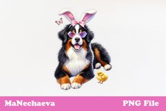 Easter Bernese Mountain Dog Sublimation | Cute Dog Clipart Product Image 1