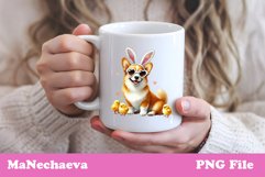 Easter Corgi Sublimation | Cute Dog Clipart PNG Product Image 3