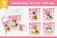 Happy Easter Dog Sublimation | Cute Puppy Spring Design PNG Product Image 1