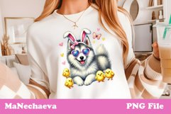 Easter Husky Sublimation | Cute Dog Clipart PNG Product Image 2