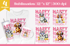 Happy Easter Dog Sublimation | Cute Puppy Spring Design PNG Product Image 1